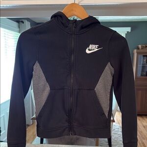 Nike Black and Gray Zip-Up Hoodie